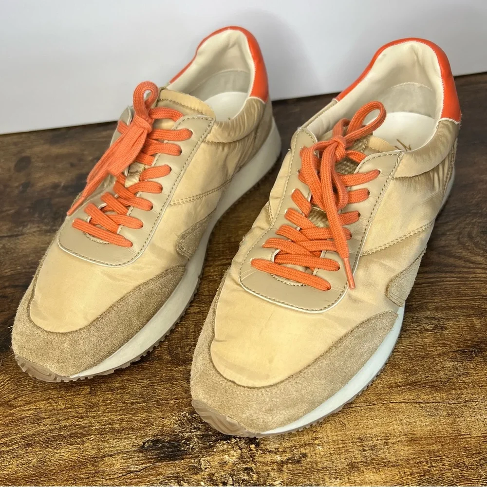 Matisse Farrah Natural/Orange Low Top Nylon Suede Padded Sneakers Women's 8